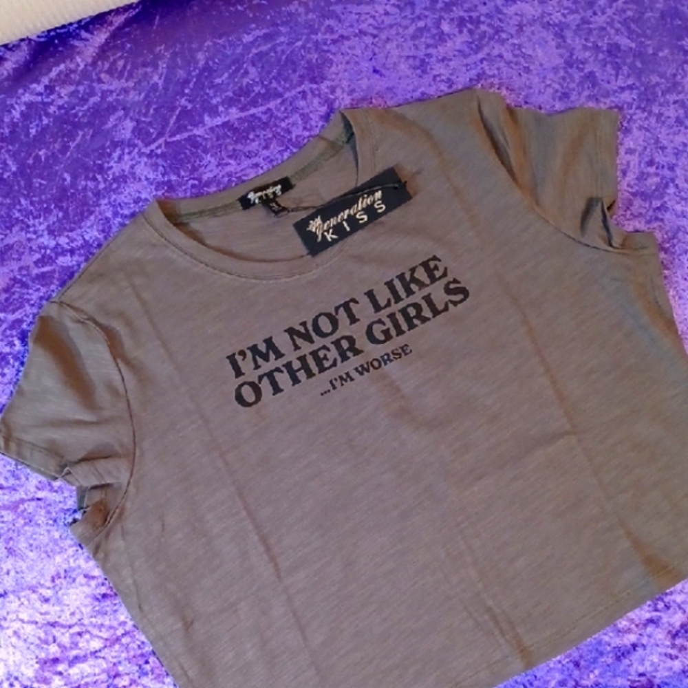DOLLSKILL GENERATION KILL 1X ARMY GREEN CROP SHORT SLEEVE TOP NOT LIKE ANY OTHER